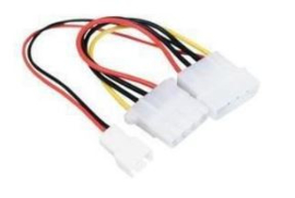 2x 4 Pin Molex Male to 3-Polig Ventilator Male  (0,05 meter)