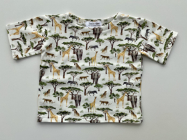 Tricot/stretch  shirtje ecru safari