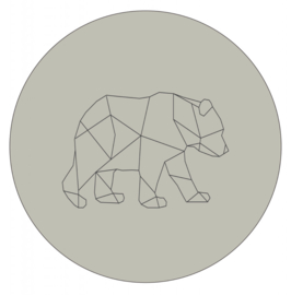 Labelr - Muurcirkel - Geometrische vorm beer - Groen blauw