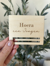 Geldhouder Hoera een jongen