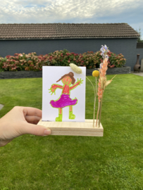 Kaartenhouder met droogbloemen