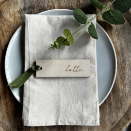 Naamkaartje langwerpig met lint
