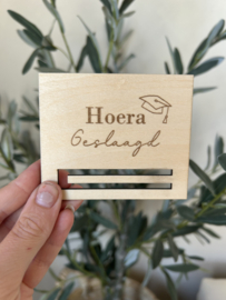 Geldhouder Hoera Geslaagd