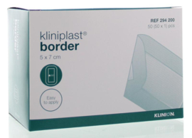 kliniplast border pleister 50st. in doos  5 x 7