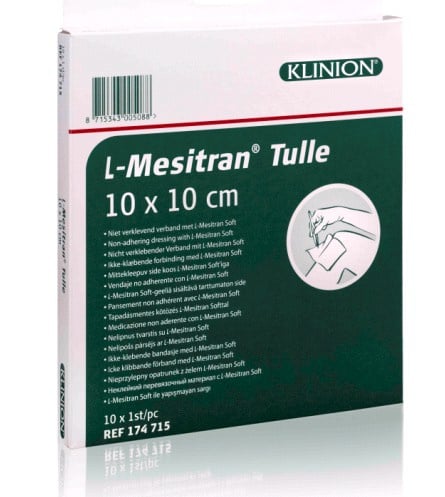 Klinion advanced mesitran tulle zalfkompres 10x10cm | Wijkshop