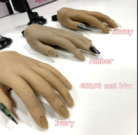 Siliconen hand rechts met standaard - Ivory