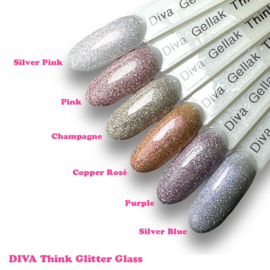 Diva Gellak Think Glitter Glass - Think Silver Blue - 15ml - Hema Free