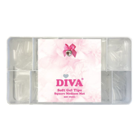 DIVA Soft Gel Tips Square Medium Mat 550pcs