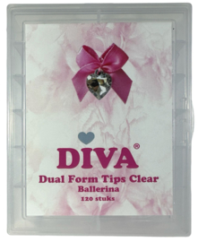 Dual Form Tips Clear Square in Tipbox 120 pcs (halve tips)