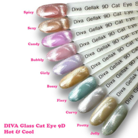 Diva Gellak Glass Cat Eye 9D Cool Jolly - 10ml- Hema Free