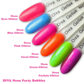 Diva Gellak Neon Party Bubbles - Neon Rose Glitter 10m