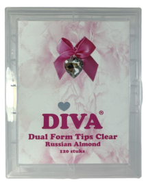 Dual Form Tips Clear Russian Almond in Tipbox 120 pcs ( have tips)