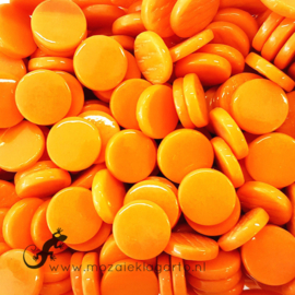 Glastegel Rond 18 mm per 50 gram Oranje 104