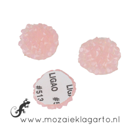 Glas facet geslepen rond Swarovski 16 mm per 2 roze 20138