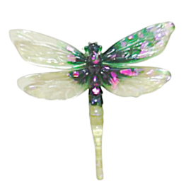 Decoratie Libelle Kunststof 5 x 4,5 cm  Groen 103