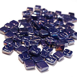 Mozaiek tegeltjes glas 8 x 8 mm Parelmoer per 50 gram Donkerblauw 71P