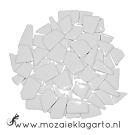 Mozaiek puzzelstukjes Glas 100 gram Wit 040