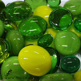 Glas Nugget 9-22 mm Mix 250 gram Groen 304