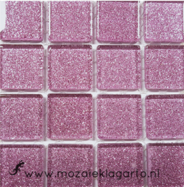 Glitter 2x2 cm per 16 tegels Roze 034