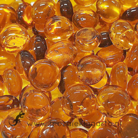 Glas Nugget Mini 9-13 mm Transparant 50 gram Amber 4362