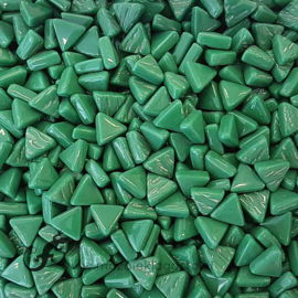 Glasmozaiek Driehoekjes 10 mm per 50 gram Woudgroen 055