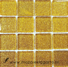 Glitter 2x2 cm per 16 tegels Geelgoud 014