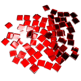 Spiegel tegeltjes 10x10 mm per 50 gram Rood 501