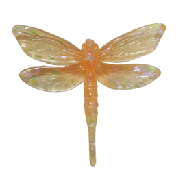 Decoratie Libelle Kunststof 5 x 4,5 cm  Geel 102