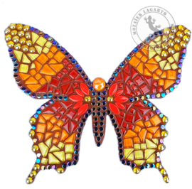Mozaiekpakket 53 Vlinder Farfalla Rood/Oranje/Geel