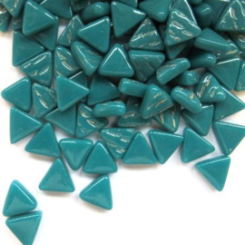 Glasmozaiek Driehoekjes 10 mm per 50 gram Donker Zeegroen 16