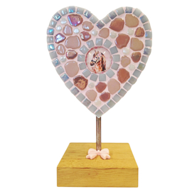 Mozaïek DIY-pakket Hartje op Standaard – Paardje – 18 cm