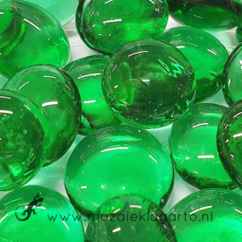 Glas Nugget 17-22 mm Transparant 50 gram Smaragdgroen 4470