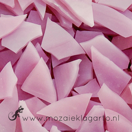 Gekleurde glasscherven Semi Translucent Roze - Wit CAG7st