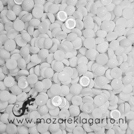 Decoratiesteen kunststof  Dauwdruppels 6 mm per 25 gram Opaal Wit 22119