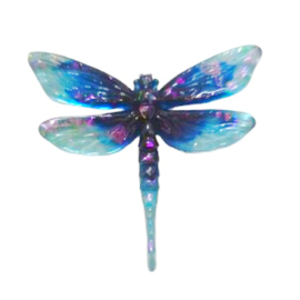 Decoratie Libelle Kunststof 5 x 4,5 cm Aqua-Blauw 104