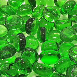 Glas Nugget Mini 9-13 mmTransparant 50 gram Groen 4396