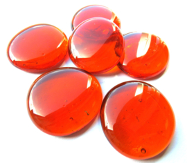 Glas Nugget 30-38 mm per 4 Transparant Oranje 4512