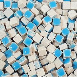 Mini Keramiek tegeltjes 5x5 mm per 25 gram Aqua 171