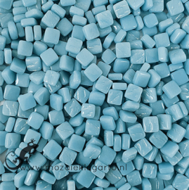 Mozaïek tegeltjes glas 8 x 8 mm Opaal per 50 gram Aqua 063