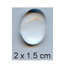 Cabochon/Plaksteen Glas 20x15 mm Ovaal per 2 Transparant 058