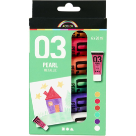 Metallic Acryl Verf 6 x 20 ml Extra 32205