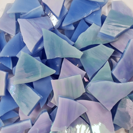 Gekleurde glasscherven Iriserend  Blauw SO337-1i