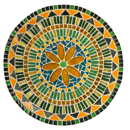 Mozaiekpakket 1 Schaal Flower Geel/Groen/Goud