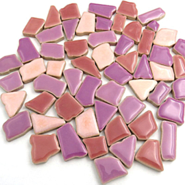 Keramiek Puzzelstukjes per 200 gram Mix Paars/Roze 305