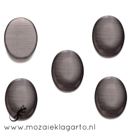 Cabochon/Plaksteen Glas 13x18 mm per 5  Opaal Donkerbruin 32957