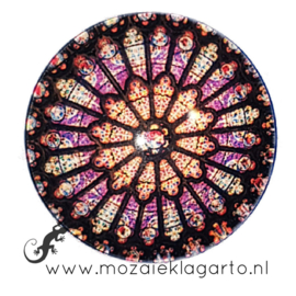Cabochon/Plaksteen Glas 30 mm Mandala Multicolor  23216