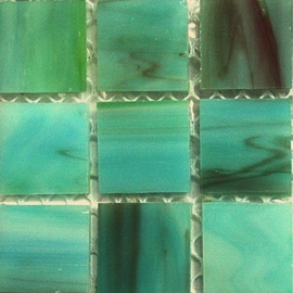 Tiffany glastegels 2x2 cm per 25 Groen/Zeegroen 070