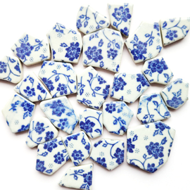 Keramiek Puzzel Tegels Delfts Blauw Blue Daisy 250g