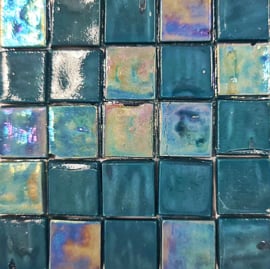 Glastegels 15 mm  Zeegroen Opaal per 25 tegels 130-15