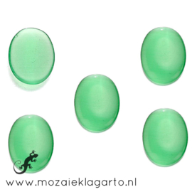Cabochon/Plaksteen Glas 13x18 mm per 5  Opaal Groen 32955